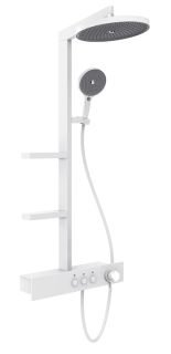 Душевая стойка AQUAme AQM8005W с термостатом белый матовый